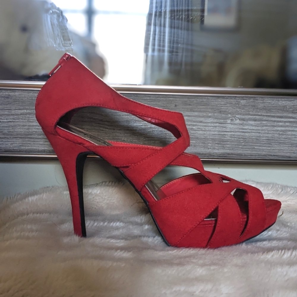 Limelight Red Caged Heels
